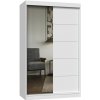 Šatníková skriňa IGA 120 sa zrkadlom a ozdobnú lištou biela
