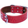 Bafpet Kožený obojok EKG 55cm/40mm červená