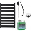CERANO - Kúpeľňový elektrický radiátorový set Marco - 600W - čierna matná - 920x550 mm CER-680515