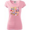 Obrázková abeceda - Pure dámske tričko - S ( Ružová )