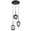 GLOBO 15345-3 BLACKY závesné svietidlo D460mm 3xE14 čierna, dymová