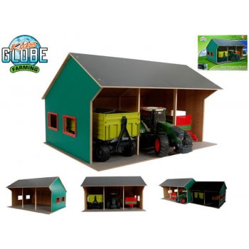 Kids Globe Farming garáž 555x75x435 cmpro 3 traktory 1:16