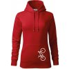 Bicykel na výšku - Mikina dámská Cape s kapucí - L ( Červená )