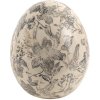 Clayre & Eef Dekorácia vintage vajcia so šedými kvetmi Mell French M - Ø 11*14 cm - Clayre & Eef
