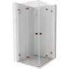 Mexen Lunar-F Duo, skladací sprchový kút 95 x 95 cm, 6mm číre sklo, profil ružové zlato, 836-095L-095P-60-00