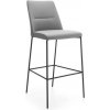 profim Barová stolička Chic, výška sedu 79 cm, rám čierny, látka Next NX-12 sivá