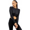 Nebbia Crop top s dlouhým rukávem ELEVATED 468 černý - XS