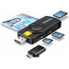AXAGON CRE-SMP2A, USB-A PocketReader 4-slotová čítačka čipových kariet (eCard) SD/microSD/SIM CRE-SMP2A