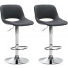 Sada 2 barových stoličiek Camden z umelej kože chróm, čierna