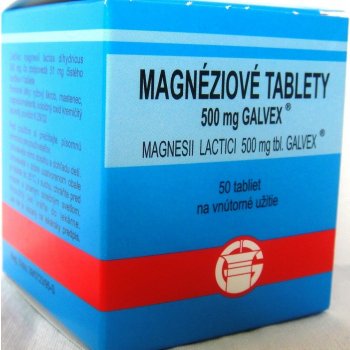 Magnesii Lactici 500 mg tbl. Galvex Magnéziové tablety 500 mg Galvex tbl.50 x 0,5 g