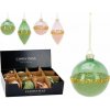 Kinekus Ozdoba vianočná guľa / slza, sklenená, zelená / ružová mix