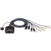 ATEN 2-port DisplayPort KVM s kabelovým přepínačem, audio CS-22DP