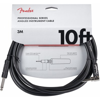 FENDER Professional Series Instrument Cable Straight-Angle 10 Black