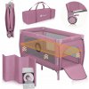 Lionelo Cestovná postieľka STEFI PLUS Pink Magnolia LN0315