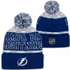 Outerstuff Dětská zimní čepice Tampa Bay Lightning NHL Puck Pattern Cuffed Pom