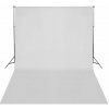 vidaXL Teleskopický systém na fotopozadie + biele fotopozadie 3 x 5 m