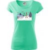 Panoráma lyžovania - Dámske tričko Pure - M ( Mätová )
