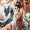 Norimpex Diamantová maľba Dievča s drakom 30 x 40 cm 1-39 dielov
