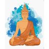 Diamondi Diamantové maľovanie - MEDITUJÚCI ORANŽOVÝ BUDDHA Rámovanie: vypnuté plátno na rám, Rozmer: 40x50 cm