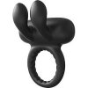 RAMROD Rabbit Vibe Cockring (Black), vibračný krúžok na penis s králikom