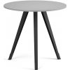 Konferenčný stôl PRIMO ZEN, priemer 80 cm, čierna podnož, sivá