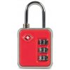 WORLDPACK TSA zámok na batožinu 3-miestny - bezpečnostný kombinačný zámok, rôzne farby Farba: Červená