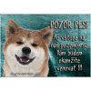 Pozorpes.sk, výstražná tabuľka (Akita Inu)