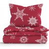MKLozkoviny.sk Vianočné francúzske bavlnené obliečky Renforcé - Snehové vločky červené - 220 × 200 cm - 70 x 90 cm