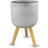 Kvetináč Ecolite retro na nožičkách sivý 37x68 cm