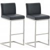Sada 2 barových stoličiek Paros z umelej kože, čierna