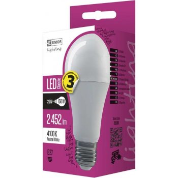 Emos LED žiarovka Classic A67 20W E27 neutrálna biela