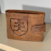 OV Bags Pánska kožená peňaženka – hnedá s reliéfom Symbol SK