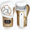 Boxerské rukavice Rival RS100 Professional white/gold