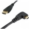 Zalomený HDMI - HDMI mikro zalomený krútený kábel 50 cm