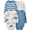 CARTER'S Body dlhý rukáv Blue Animals chlapec 4ks PRE/ veľ. 46