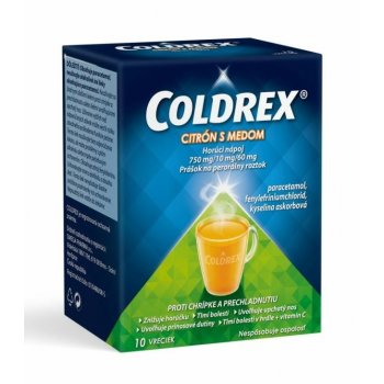 Coldrex Horúci nápoj Citrón s medom plo.por. 10 x 5 g