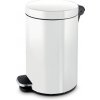 Alda Interiérový nášľapný odpadkový kôš, 20 l, lakovaný biely