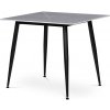 Autronic HT-398M GREY Stôl jedálenský 80x80 cm, keramická doska šedý mramor, čierne kovové nohy