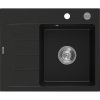 Mexen Ben, 1-komorový granitový drez 600x500x190 mm, pravý + chrómový sifón, čierna, 6523605000-77
