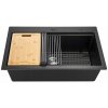VEVOR Granitový drez 84x56x25CM Jednokomorový s Organizér na príslušenstvo