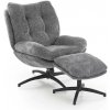 Halmar Kreslo Belmar s podnožkou, sivá