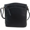 INT. COMPANY Čierna dámska crossbody kabelka so zlatými doplnkami
