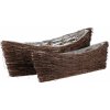 Sada truhlíkov na kvety z révového prútia, lodička, 2 ks​, 2 veľkosti, 61 x 21 x 17 cm