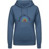 AWDis Hoodie Mikina - Dúha s nápisom - Beautiful like a rainbow - Letecká modrá - S - Dámske