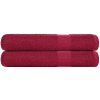 Osušky, 2 ks, bordové, 100x200 cm, bavlna 100 %