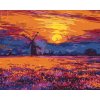 ZUTY Maľovanie podľa čísel - FAREBNÝ ZÁPAD SLNKA A VETRNÝ MLYN Rámovanie: bez rámu a bez vypnutia plátna, Rozmer: 40x50 cm