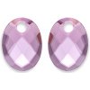 Sparkling Jewels Oválne prívesky na náušnice z fialového ruženínu EAGEM59 MO