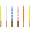 PartyDeco Narodeninové sviečky farebné zatočené 14cm Mix