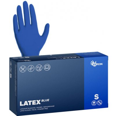 Espeon Latexové rukavice LATEX BLUE 100 ks, nepudrované, modré, 5.3 g Velikost: S