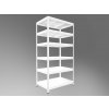 Kovový regál do technickej miestnosti Biedrax 45 x 120 x 210 cm, biely - 6 políc biele lamino 12mm